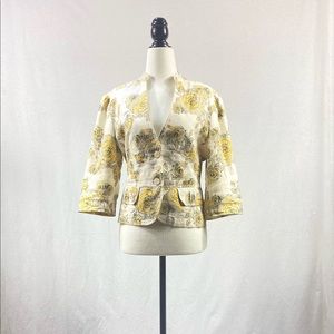 RW&CO. White, Yellow, and Grey Blazer Jacket